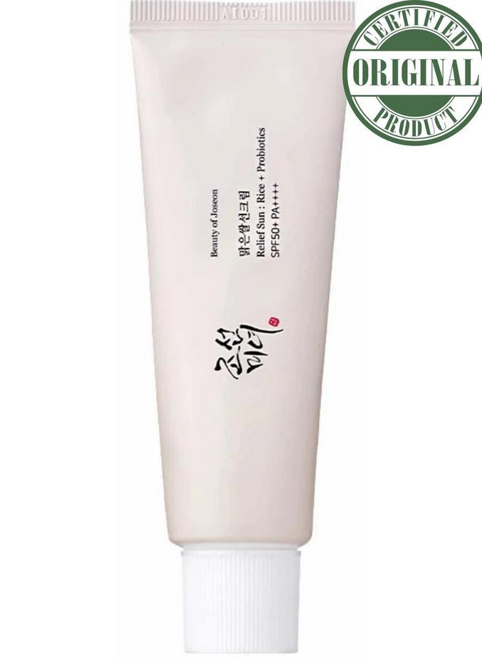 Relief Sun: Rice + Probiotics SPF50+ PA++++ - Advanced Broad Spectrum UV Protection with Skin-Nourishing Rice Extracts and Probiotics for Healthy, Glowing Skin 50ml