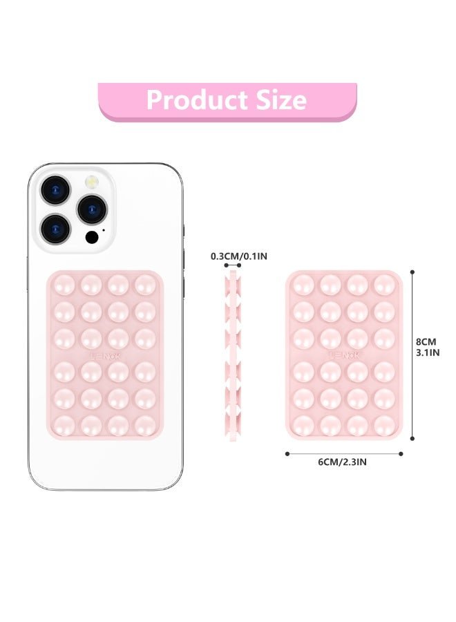 LENOK Silicone Double-Sided Suction Phone Case with Detachable Mount – Hands-Free Strong Grip Holder for Selfies & Videos, Durable and Easy to Use – Compatible with iPhone & Android (Black)