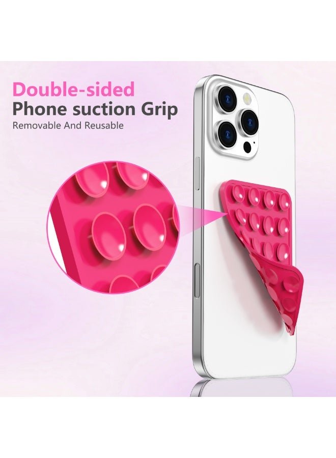 LENOK Silicone Double-Sided Suction Phone Case with Detachable Mount – Hands-Free Strong Grip Holder for Selfies & Videos, Durable and Easy to Use – Compatible with iPhone & Android (Black)