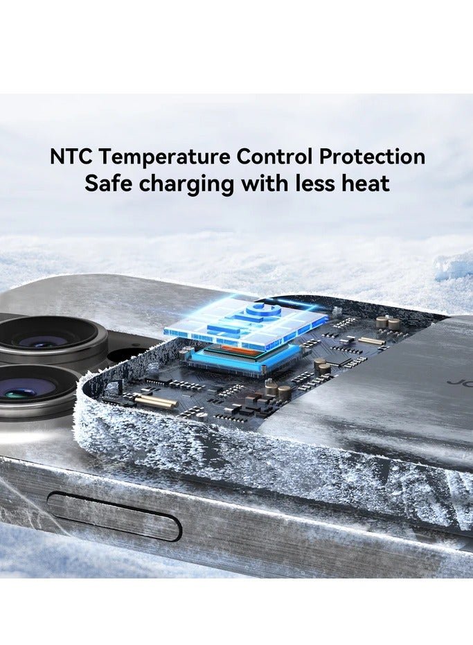 Powerbank Joyroom JR-W020 Mini 5000mAh USB-A USB-C inductive 20W - USB-C / USB-C cable Black