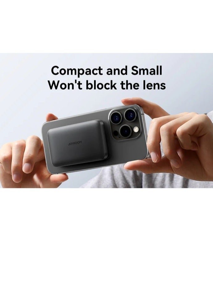 Powerbank Joyroom JR-W020 Mini 5000mAh USB-A USB-C inductive 20W - USB-C / USB-C cable Black