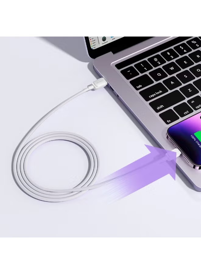 Multicolour Series A14 Lightning / USB-A 2.4A 1.2 m Cable White