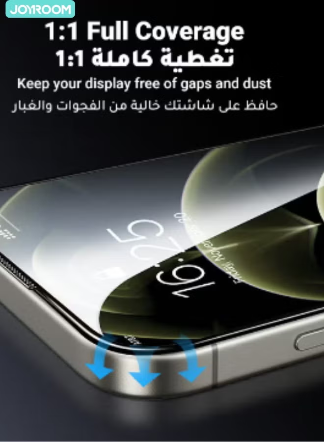 iPhone 16 Pro Screen Protector 6.3 Inch 2.5D Full Screen with Black Edge, Military-Grade Protection, Scratch Resistant, Anti-Fingerprint, Bubble Free, Case Friendly Clear/Black