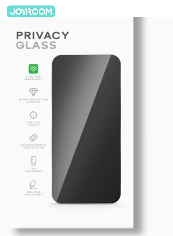 iPhone 16 Pro Privacy Screen Protector 6.3" Inch Face ID Supported Easy Installation Anti-Spy & Privacy Protection Anti-Fingerprint & Bubble Free, Case Friendly Tempered Glass Black