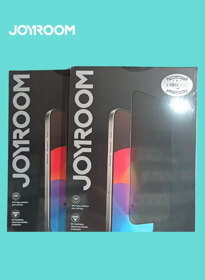 iPhone 16 Pro Privacy Screen Protector 6.3" Inch Face ID Supported Easy Installation Anti-Spy & Privacy Protection Anti-Fingerprint & Bubble Free, Case Friendly Tempered Glass Black