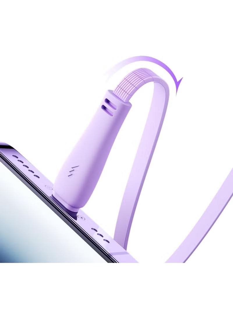 S-A40 Colorful Series 3.5A 3-in-1 mini Retractable Charging Cable 1m - Purple