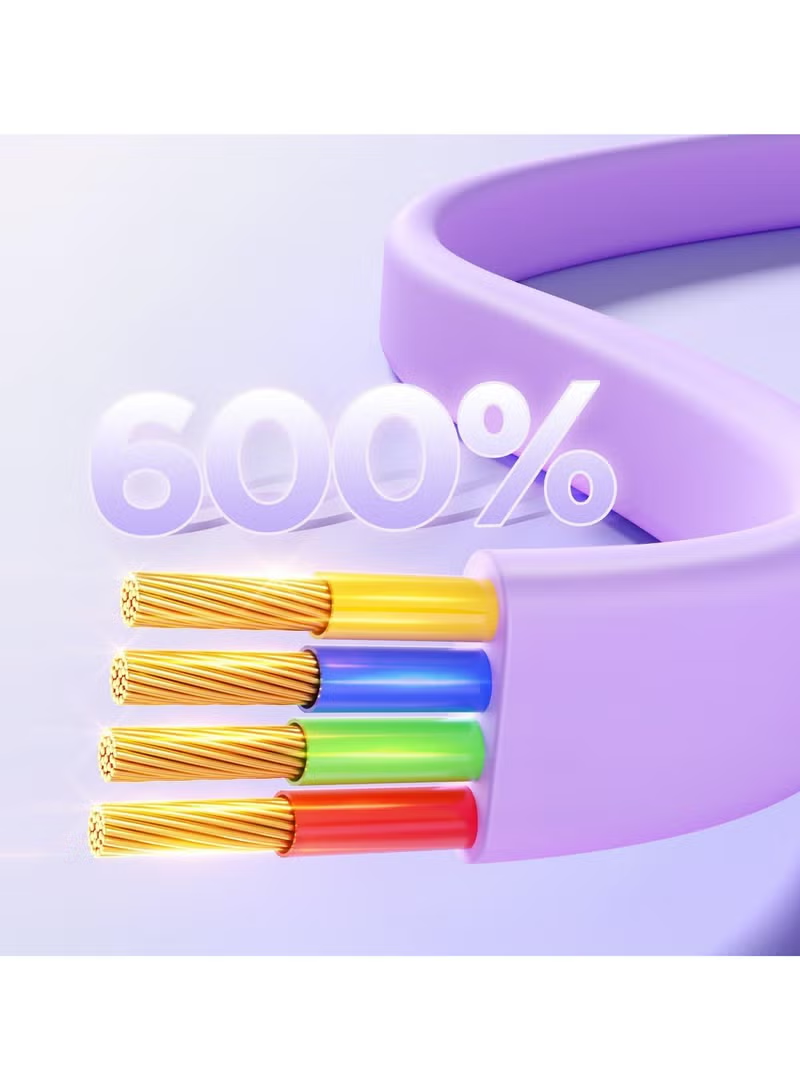 S-A40 Colorful Series 3.5A 3-in-1 mini Retractable Charging Cable 1m - Purple