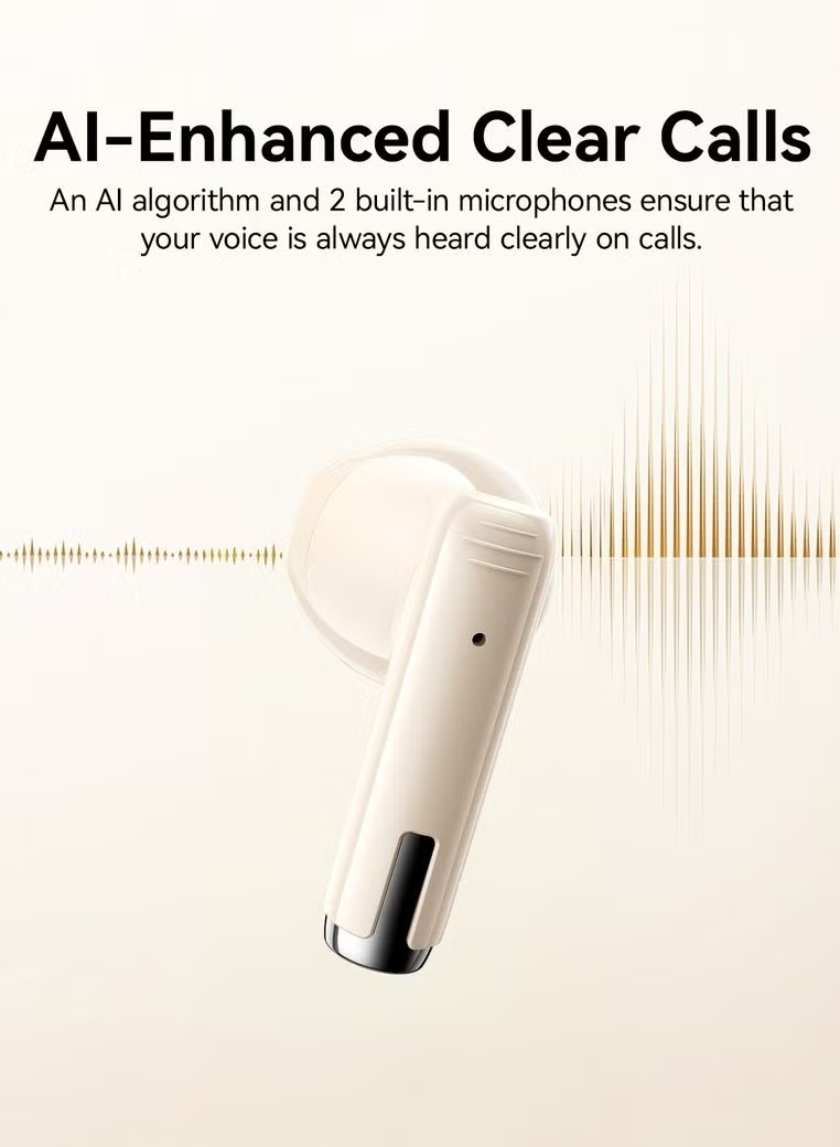 Jpods True Wireless Earbuds with AI-Enhanced ENC Dual Mic for Ultra-Clear Calls, 13mm Bass Drivers, Upgraded Bluetooth 5.4 Fast Pairing, 20H Playtime, 65ms Low Latency(Gaming Mode)