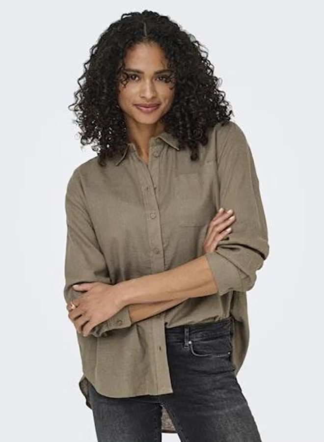 Onlbruxelles L/S Lin Bl Shirt Pnt Noos