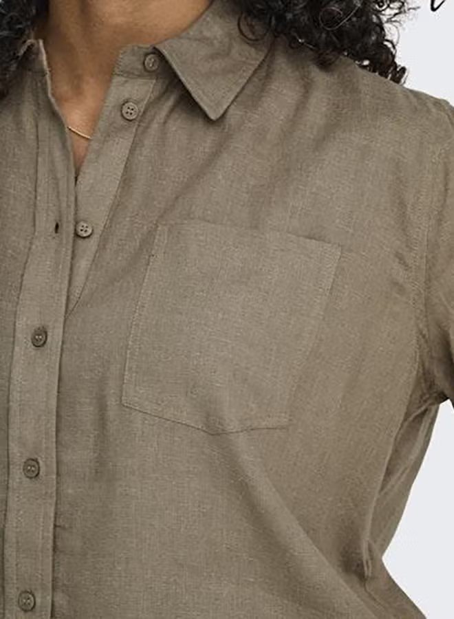 Onlbruxelles L/S Lin Bl Shirt Pnt Noos