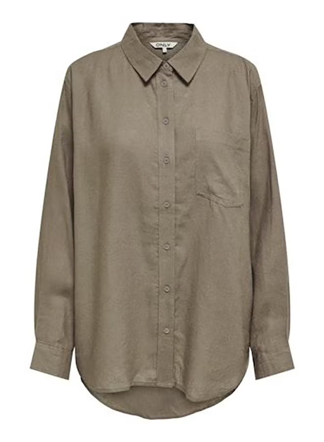 Onlbruxelles L/S Lin Bl Shirt Pnt Noos