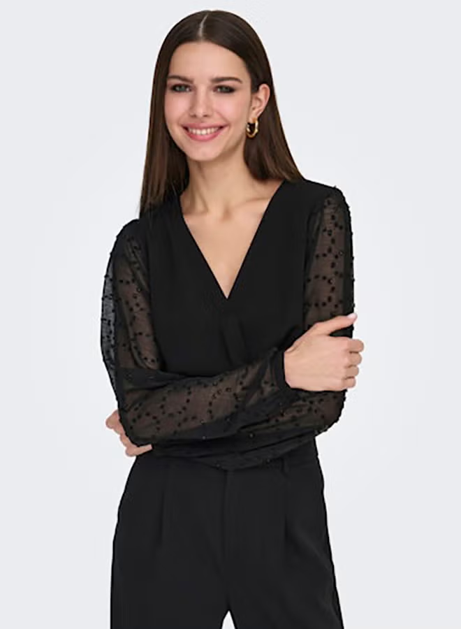 ONLY Womens Masja Longsleeve V-Neck Shirt