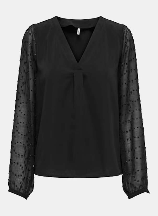 ONLY Womens Masja Longsleeve V-Neck Shirt