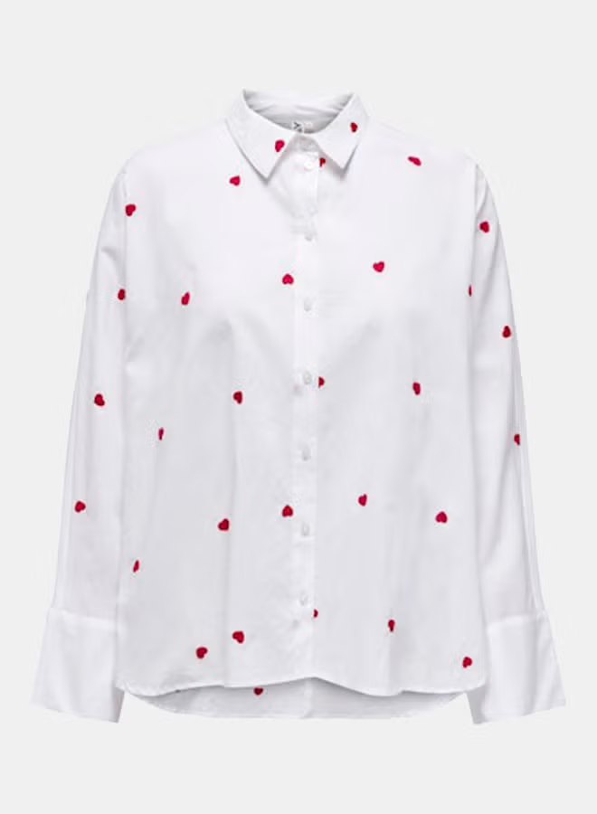 ONLY Womens New Lina Grace Longsleeve Embroided Shirt