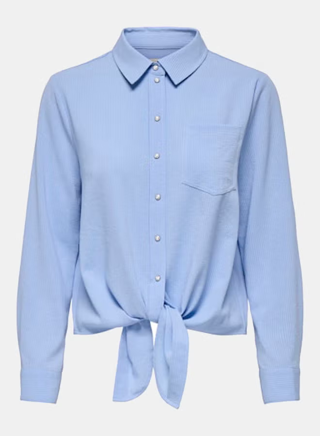 ONLY Womens Lecey Longsleeve Knot Shirt Woven