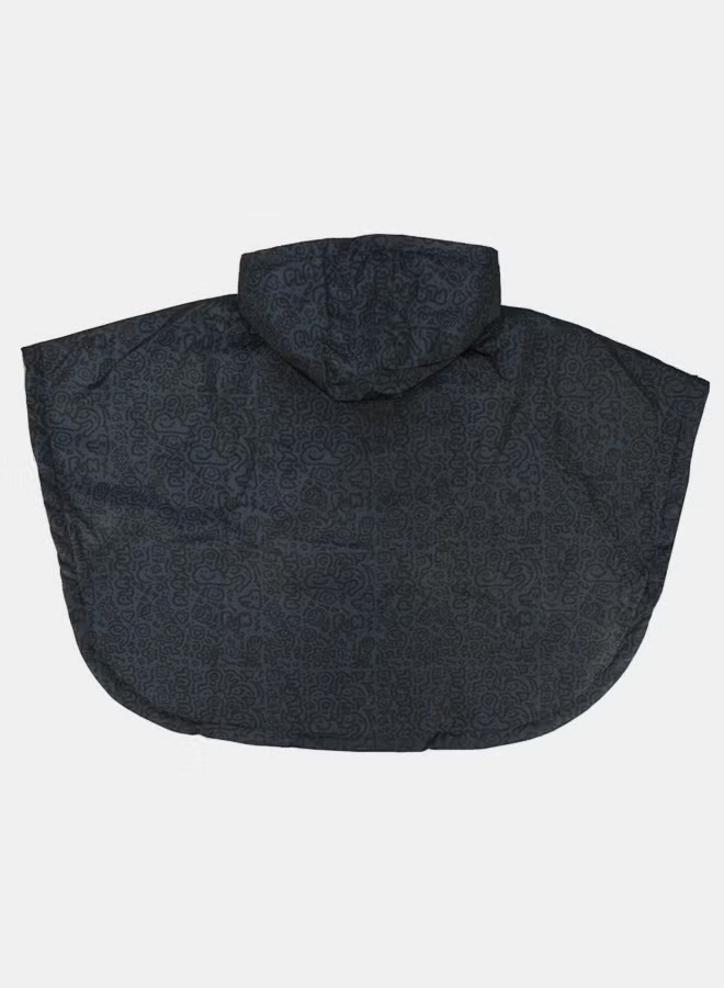 Playmore Unisex Charcoal Doodles Poncho Beach Towel With Hoodie