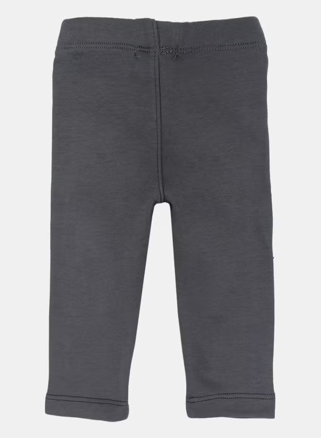 Baby Girls Interlock Fur Leggings – Dark Grey