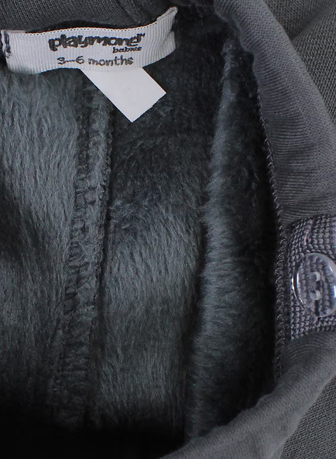 Baby Girls Interlock Fur Leggings – Dark Grey