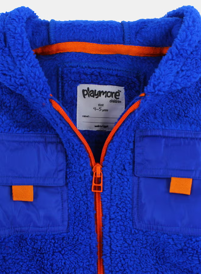 Kids Unisex Fleeced Teddy Jacket – Blue