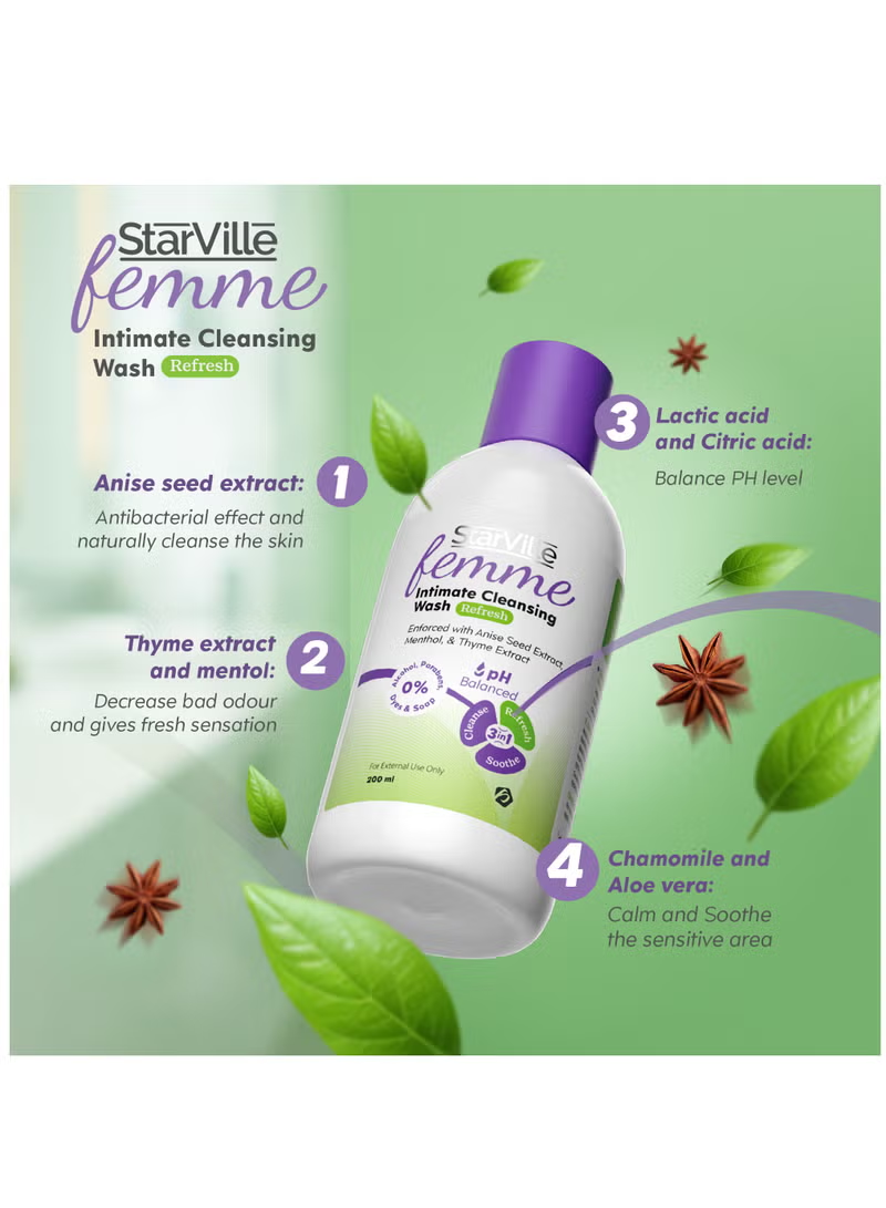 StarVille Femme Intimate Cleansing Wash Refresh 200 ml