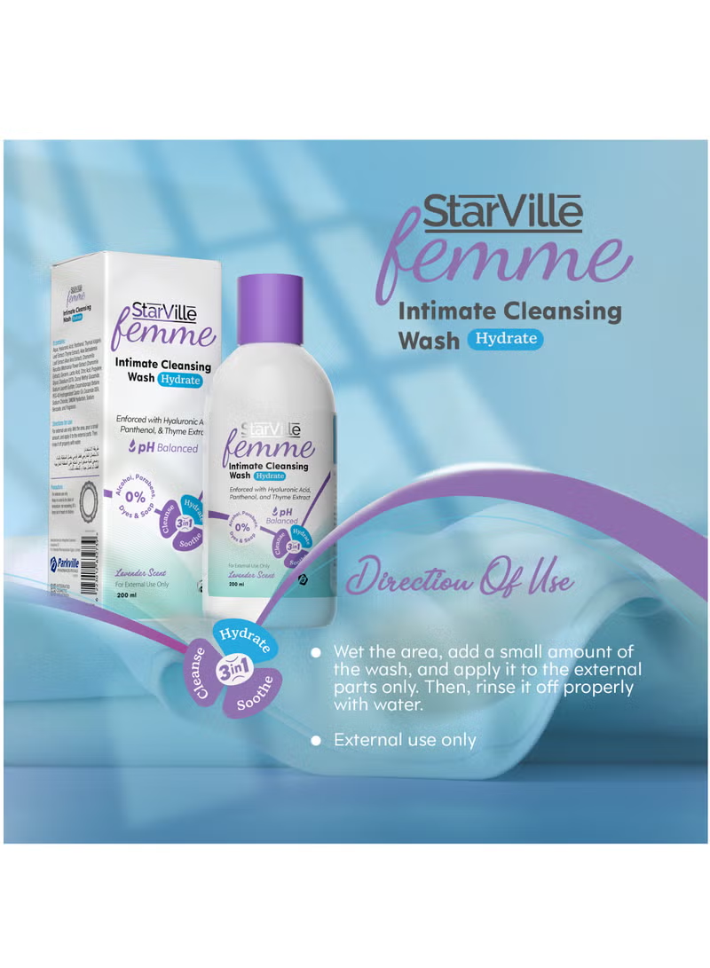 StarVille Femme Intimate Cleansing Wash Hydrate 200 ml