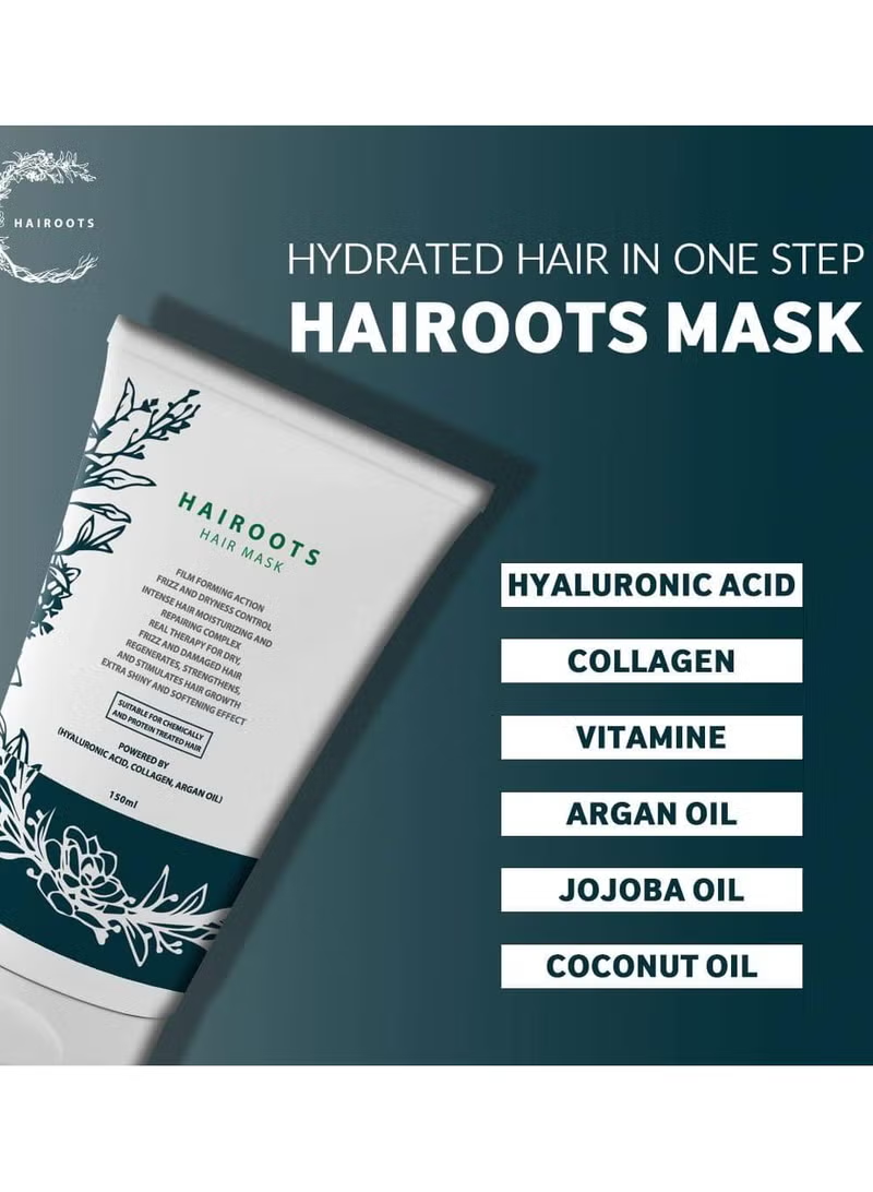 Hairoots Hair Mask Hyaluronic Acid Collagen Argan Oil 150 Ml