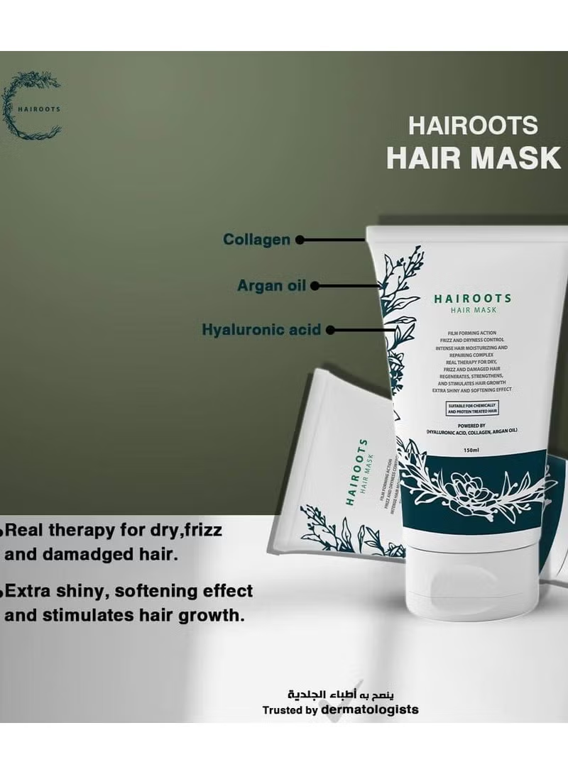 Hairoots Hair Mask Hyaluronic Acid Collagen Argan Oil 150 Ml