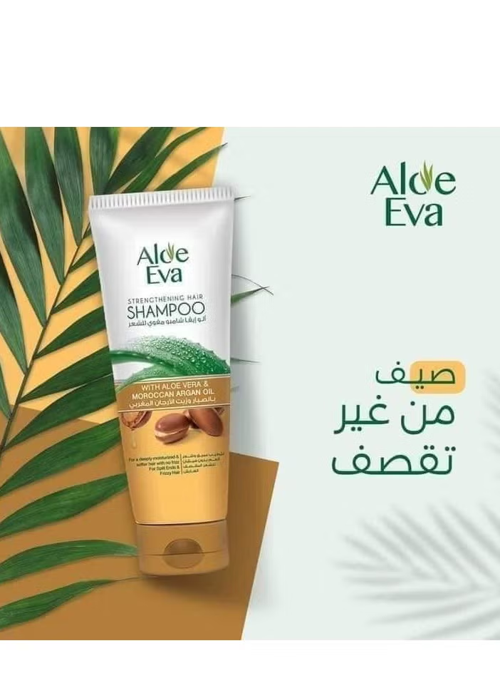 Aloe Eva Strengthening Hair Shampoo + Conditioner with Aloe Vera and Moroccan Argan Oil 460 Ml
