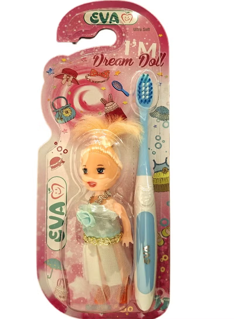 Eva Toothbrush Ultra Soft With Doll For Girls Multi-Colors