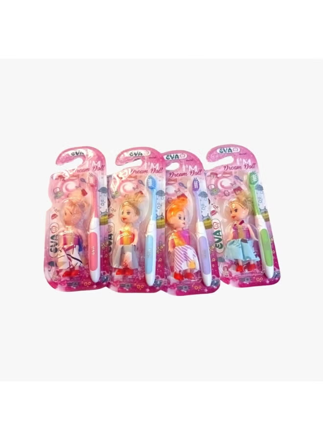 Eva Toothbrush Ultra Soft With Doll For Girls Multi-Colors
