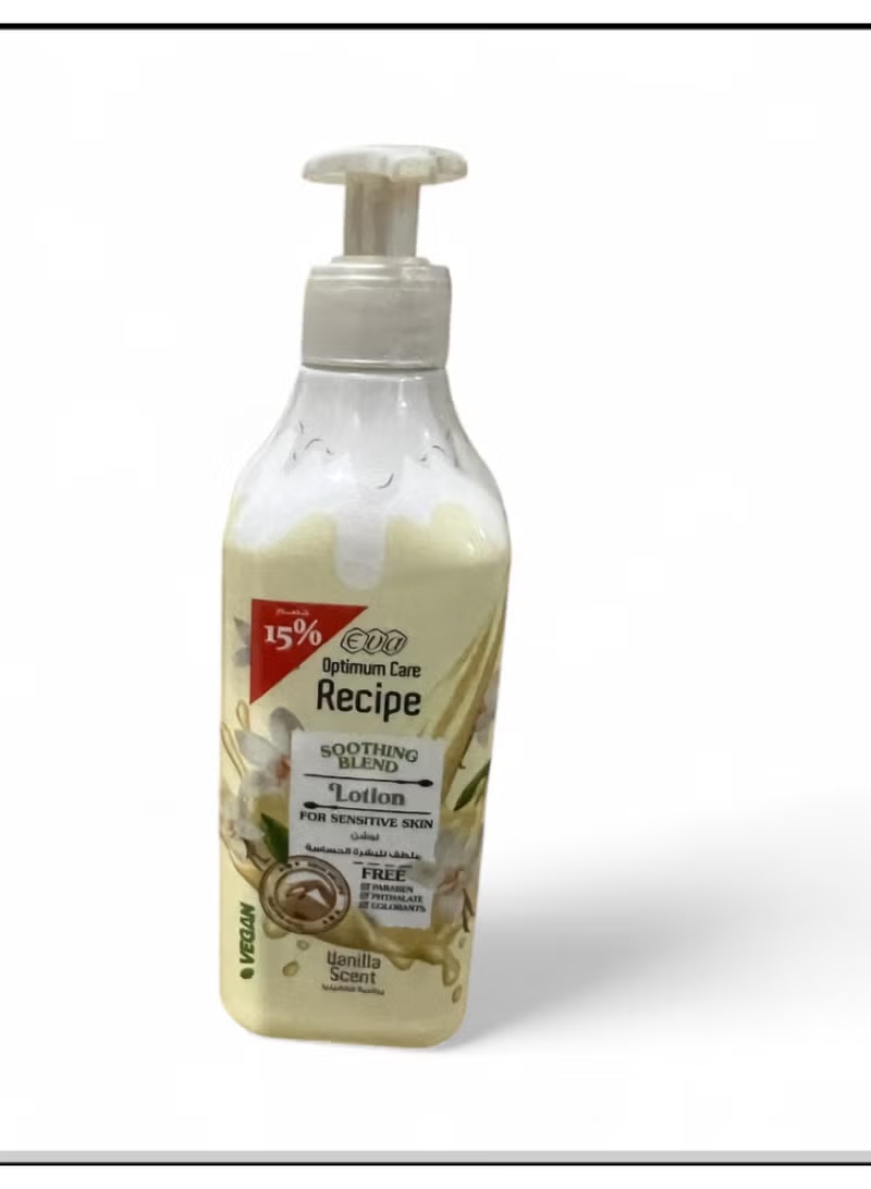 Eva optimum care soothing blend lotion for sensitive skin with vanilla scent 370 ml